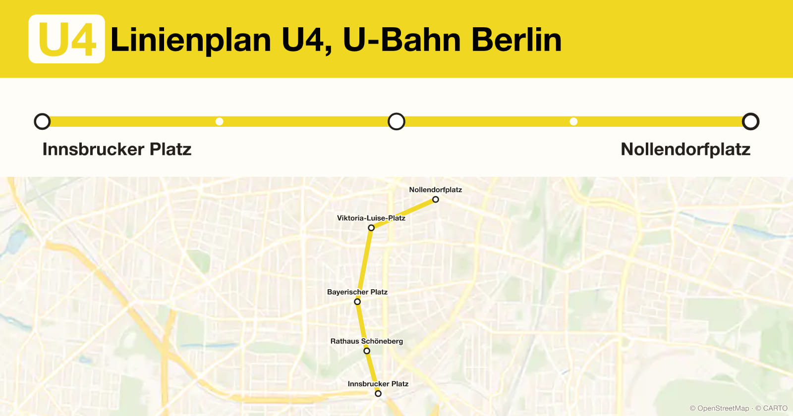 Line U4 map, Berlin metro