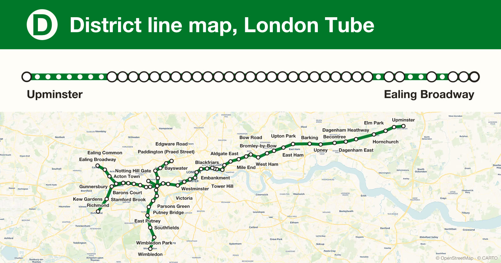 District line map, London Tube