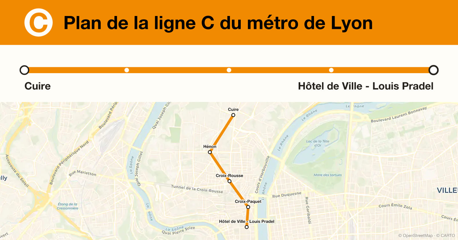 C line map, Lyon metro