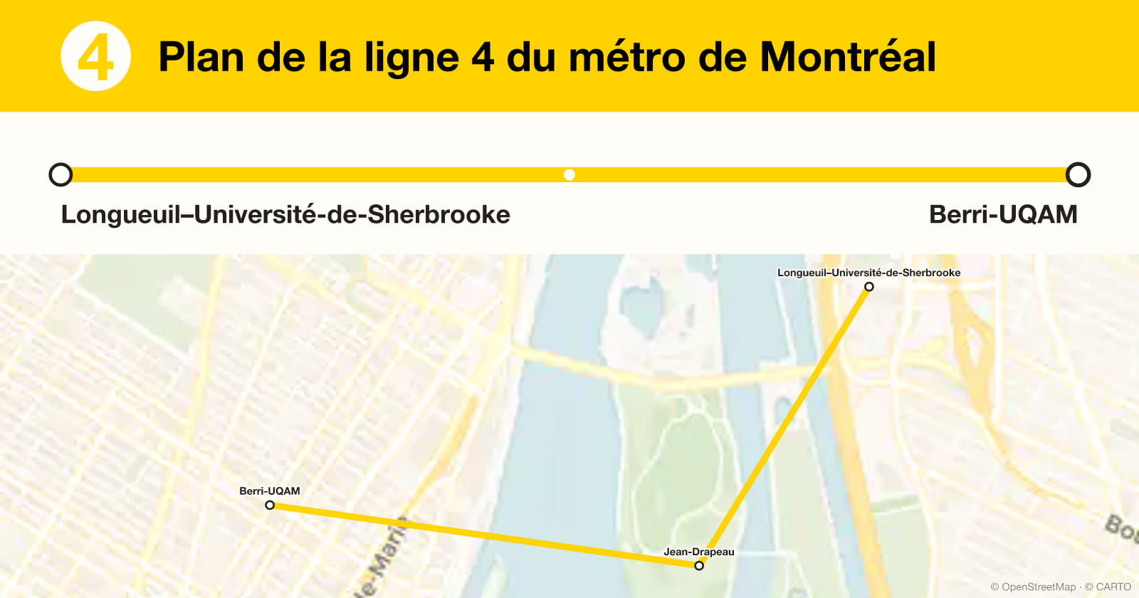 Line 4 map, Montreal metro