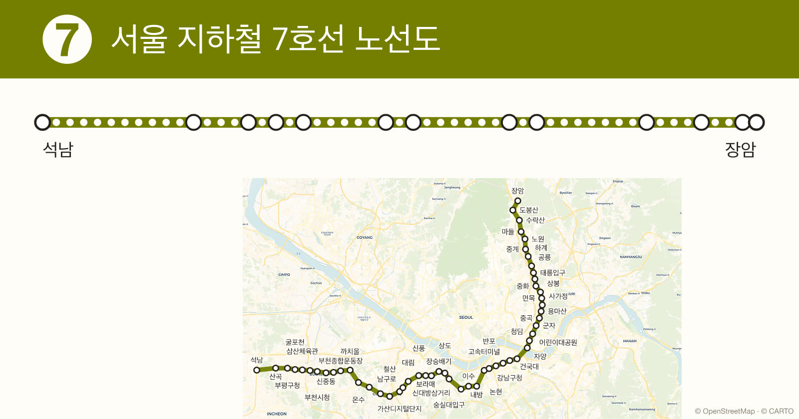 서울 지하철 7호선 노선도