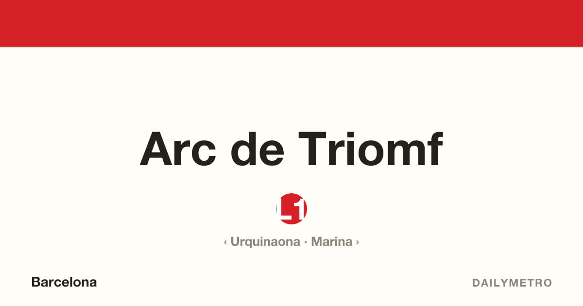 Estació Arc de Triomf · Línies L1