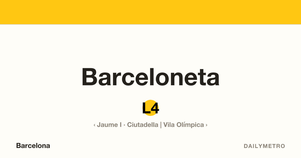 Estació Barceloneta · Línies L4