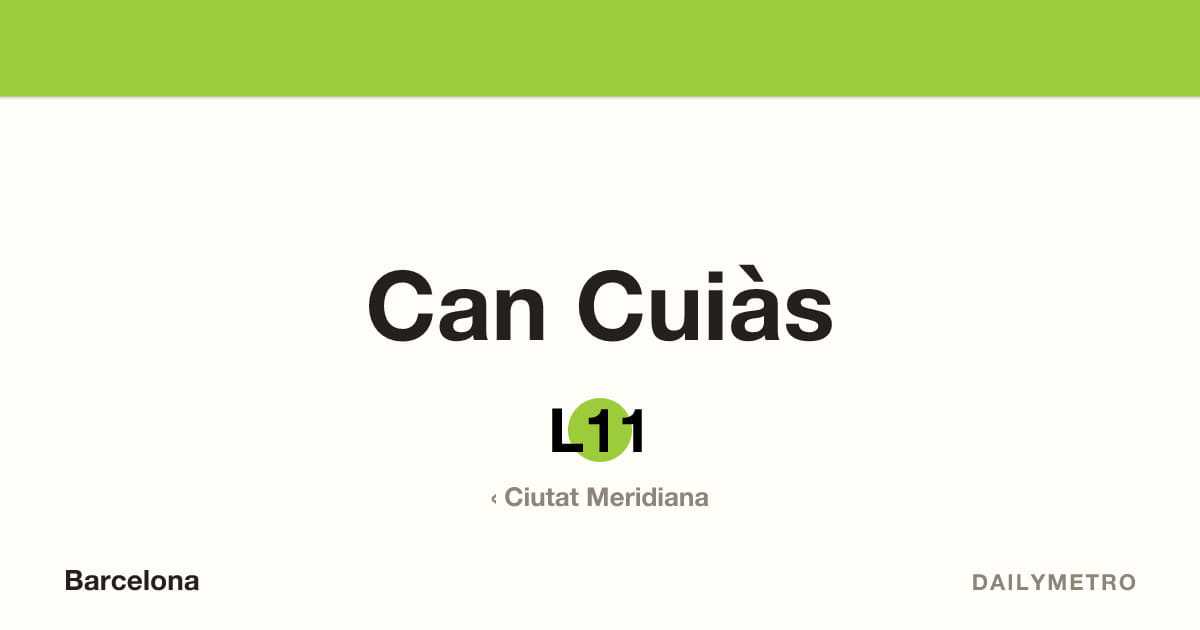 Estació Can Cuiàs · Línies L11