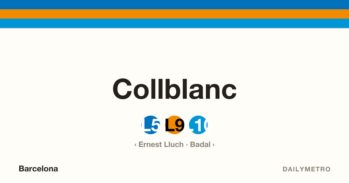 Collblanc station · Lines L5, L9, L10