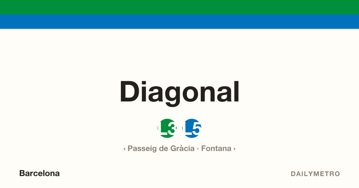 Estació Diagonal · Línies L3, L5