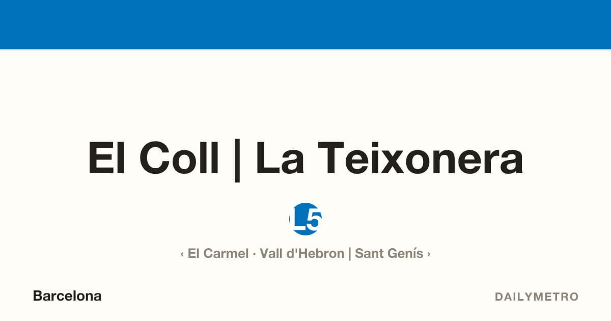Estació El Coll | La Teixonera · Línies L5