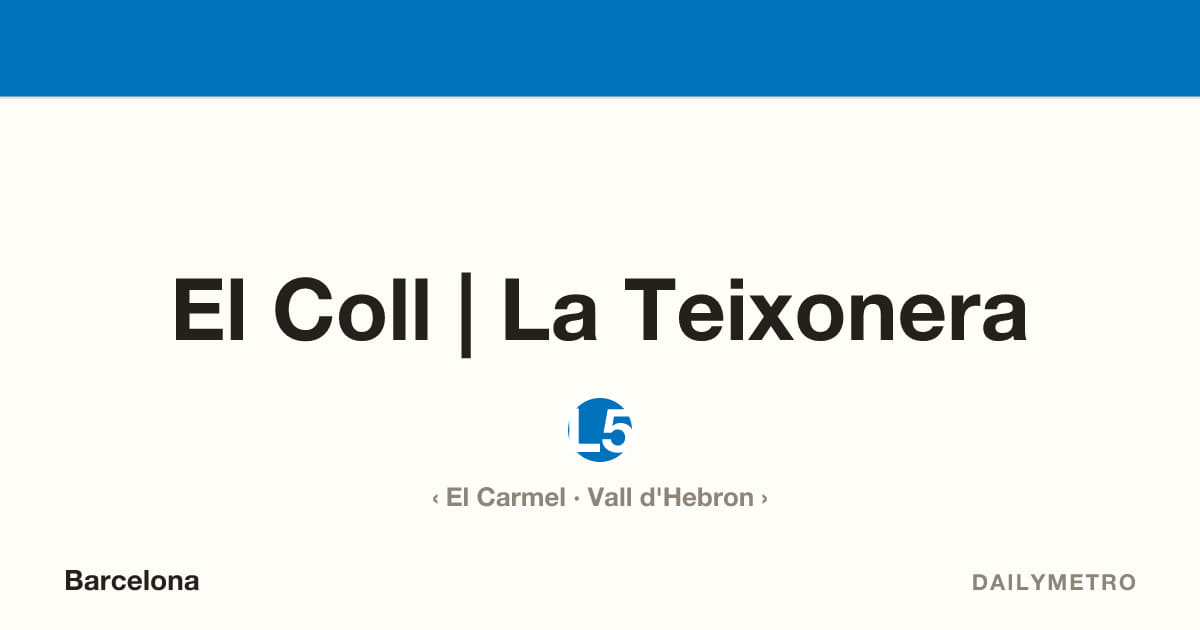 Estació El Coll | La Teixonera · Línies L5
