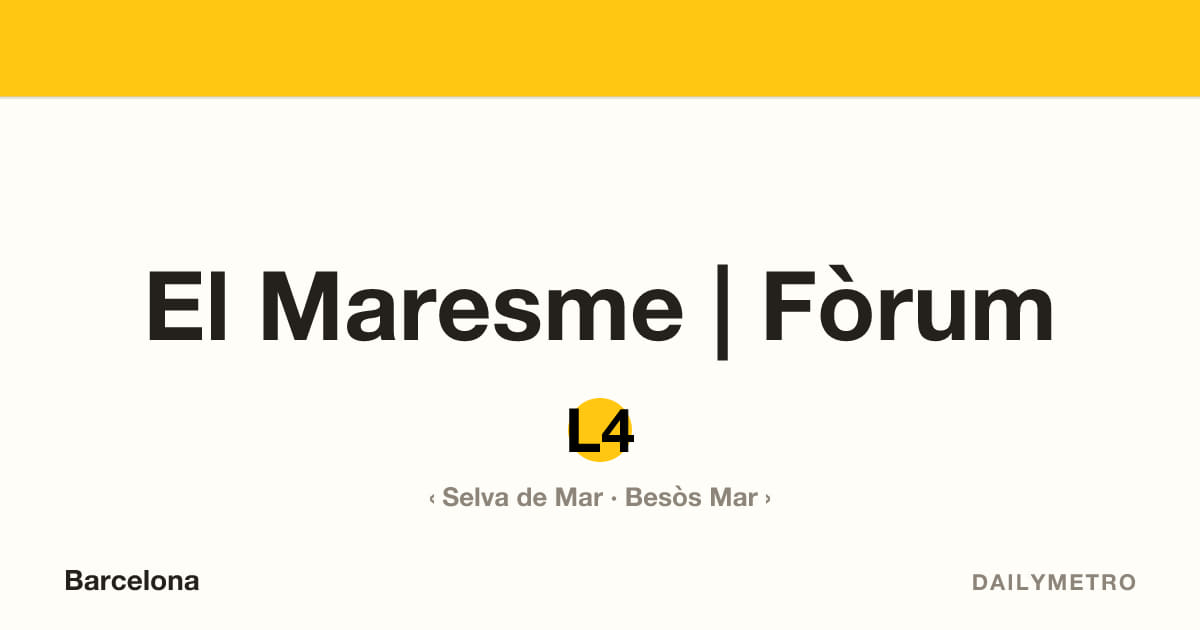 Estació El Maresme | Fòrum · Línies L4