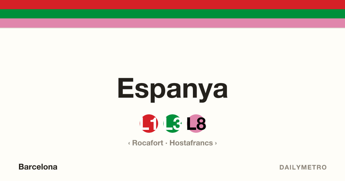 Estació Espanya · Línies L1, L3, L8