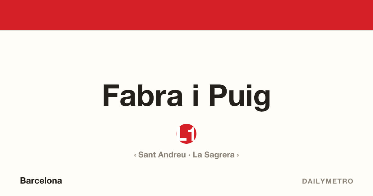 Estació Fabra i Puig · Línies L1