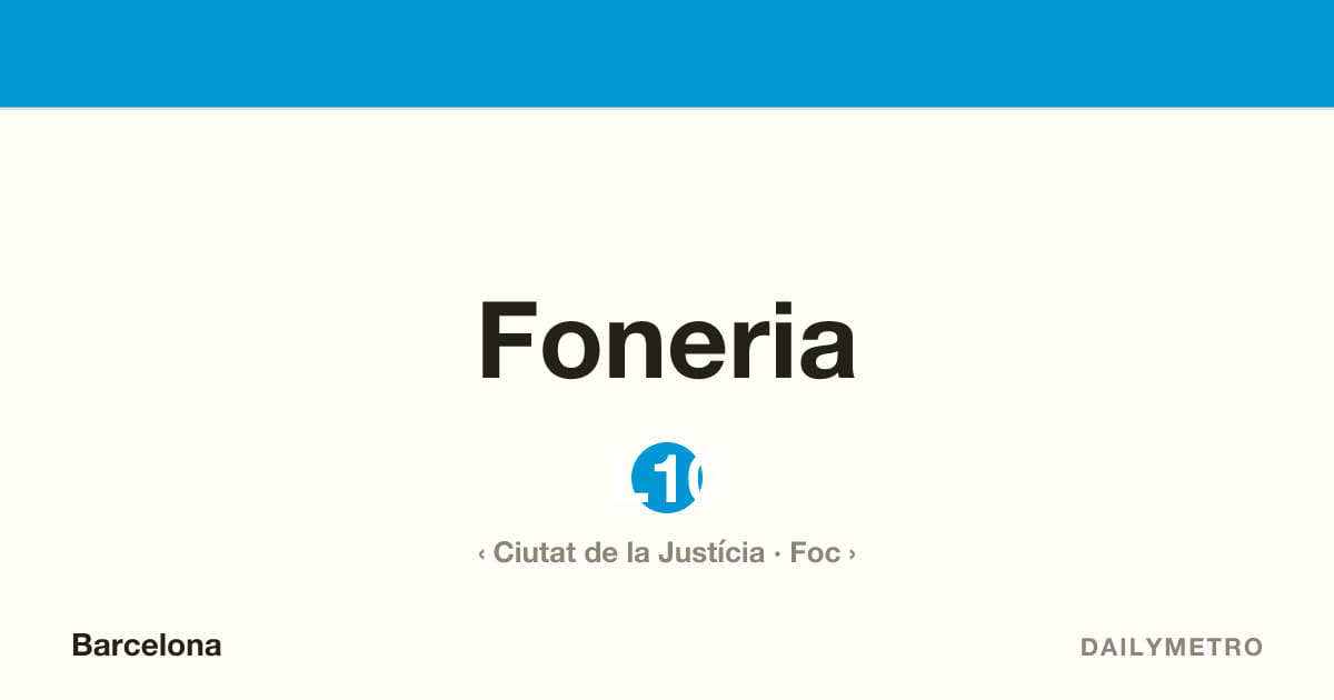 Estació Foneria · Línies L10