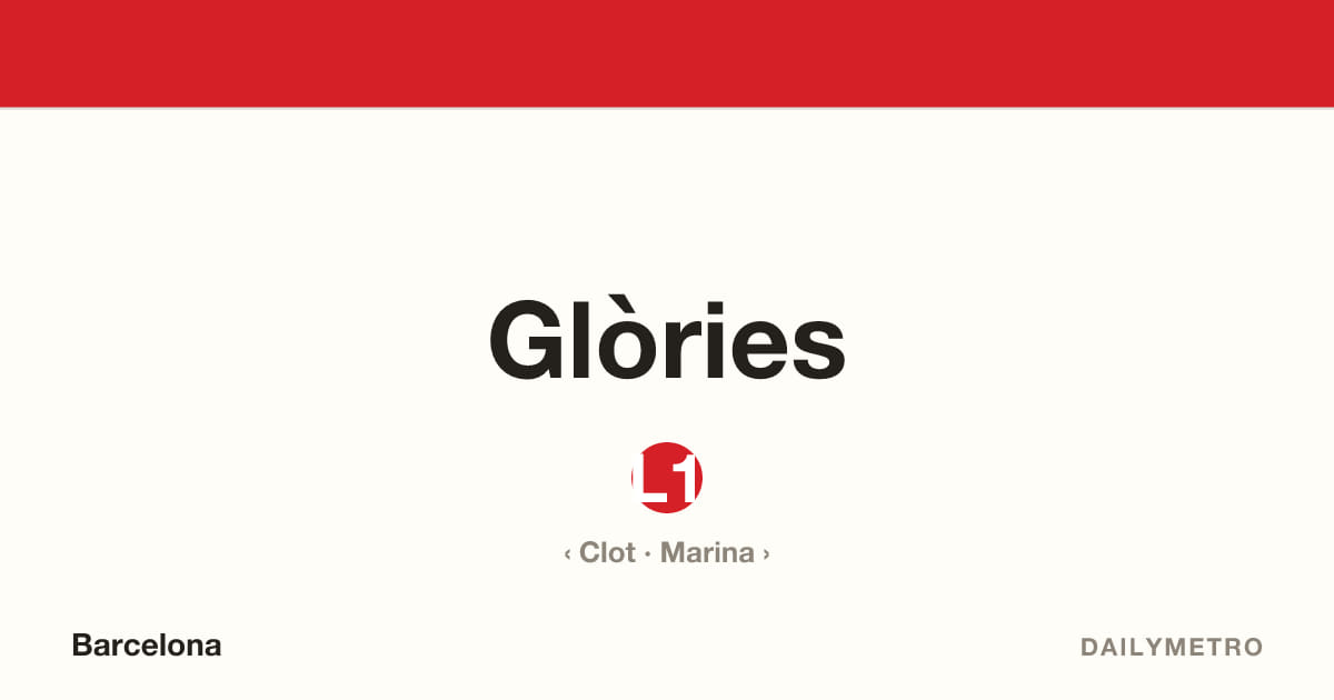 Estació Glòries · Línies L1