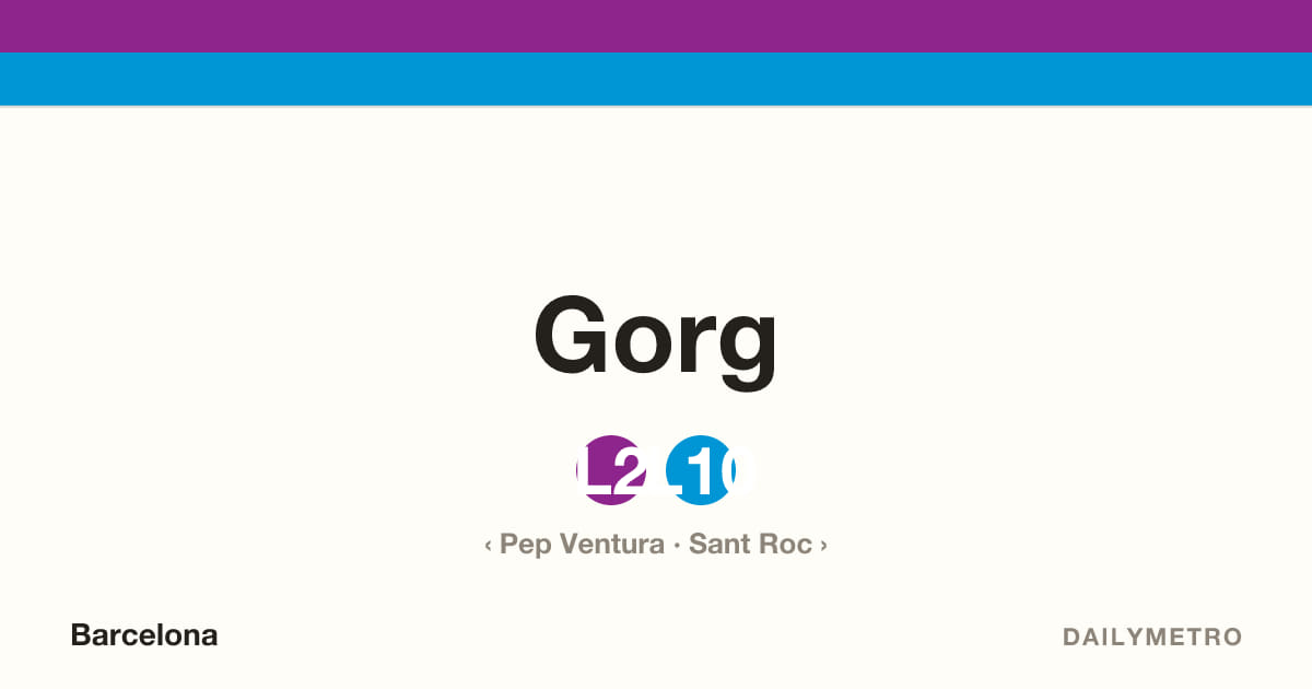 Estació Gorg · Línies L2, L10