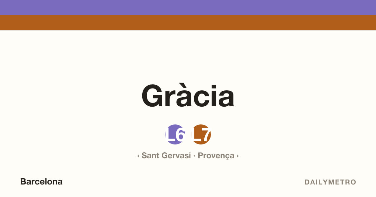 Estació Gràcia · Línies L6, L7