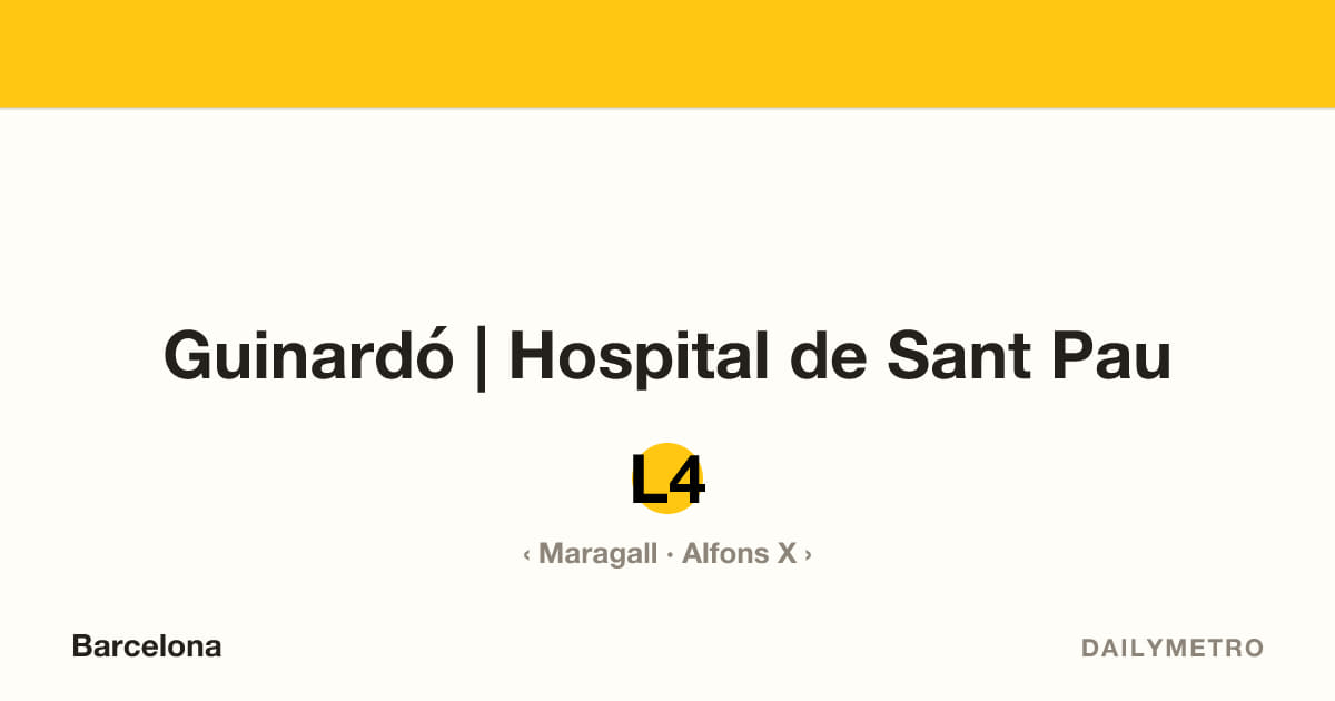Estació Guinardó | Hospital de Sant Pau · Línies L4