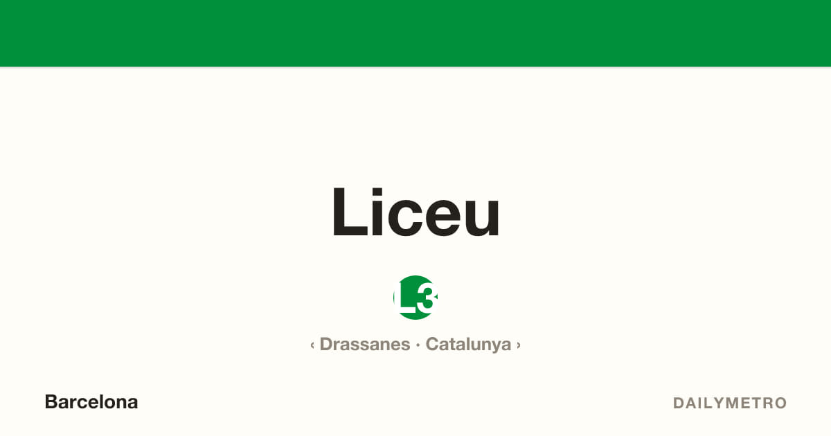 Estació Liceu · Línies L3