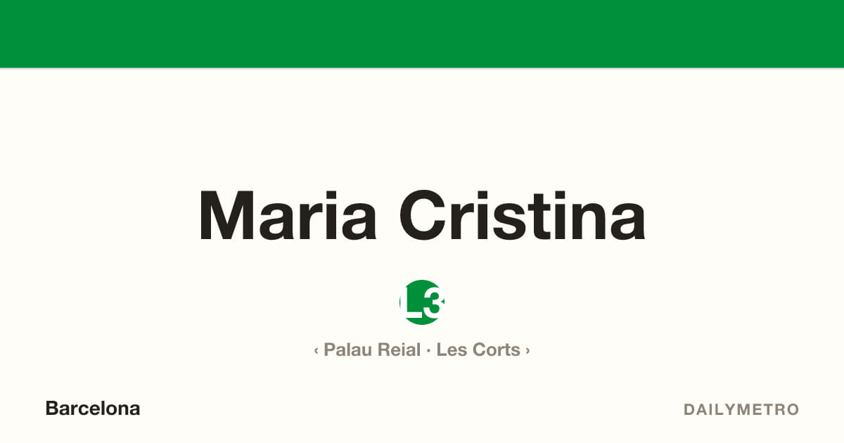 Estació Maria Cristina · Línies L3