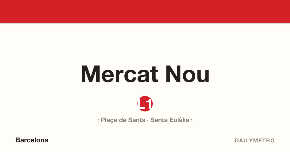 Estació Mercat Nou · Línies L1