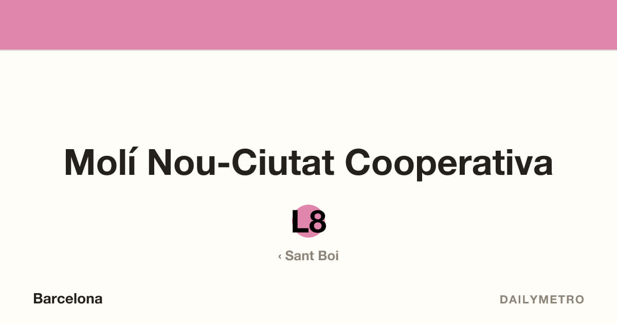 Estació Molí Nou-Ciutat Cooperativa · Línies L8