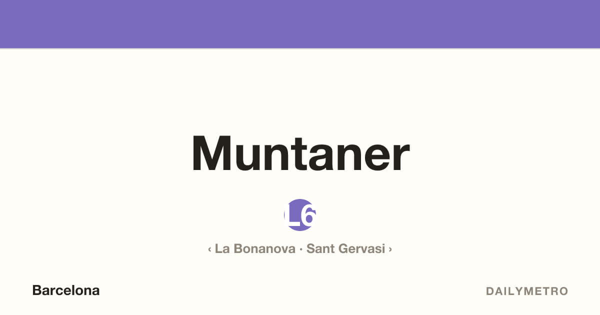 Estació Muntaner · Línies L6