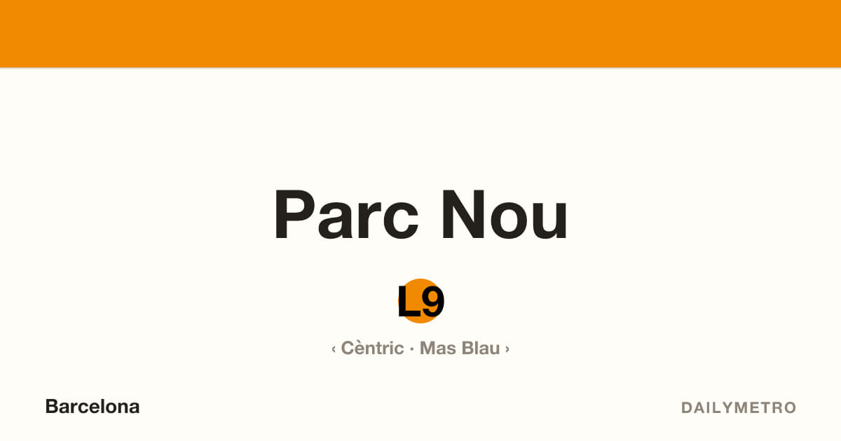 Estació Parc Nou · Línies L9