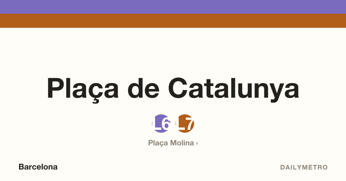 Plaça de Catalunya station · Lines L6, L7
