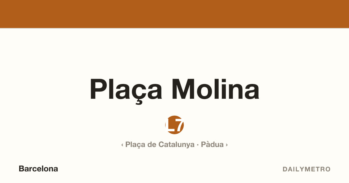 Plaça Molina station · Lines L7