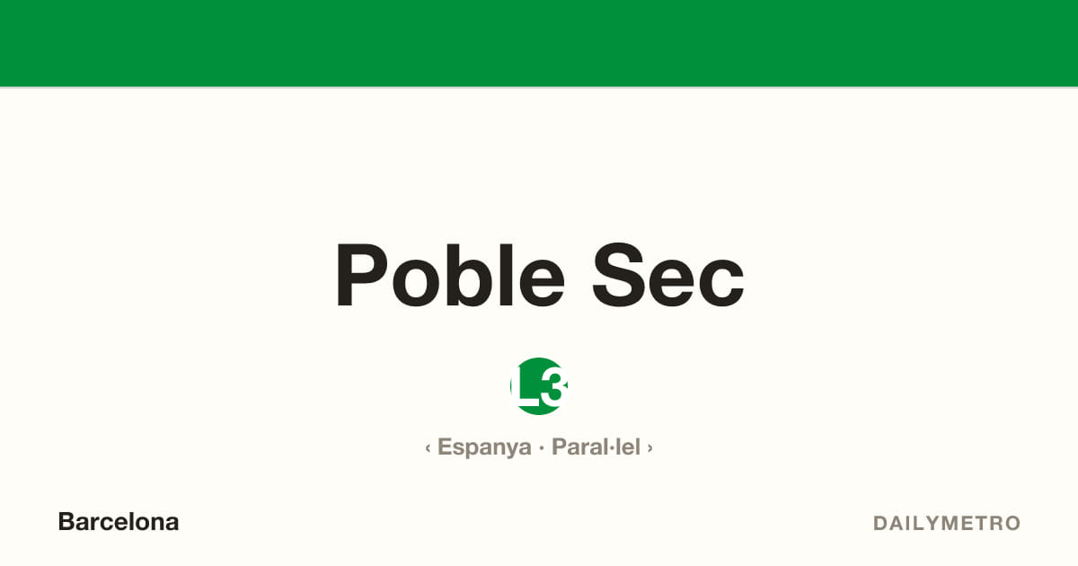 Poble Sec station · Lines L3