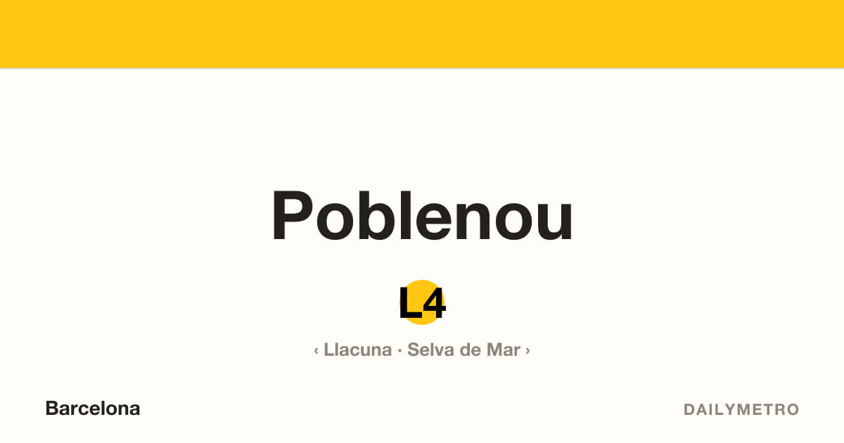 Estació Poblenou · Línies L4