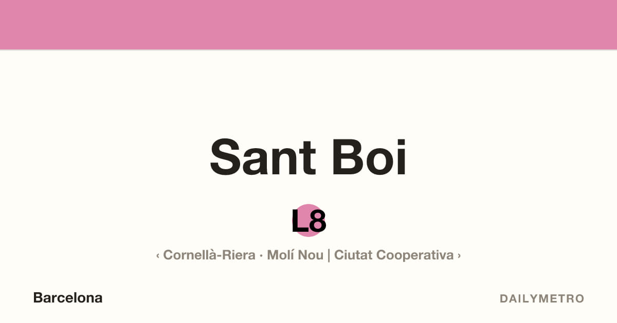 Sant Boi station · Lines L8