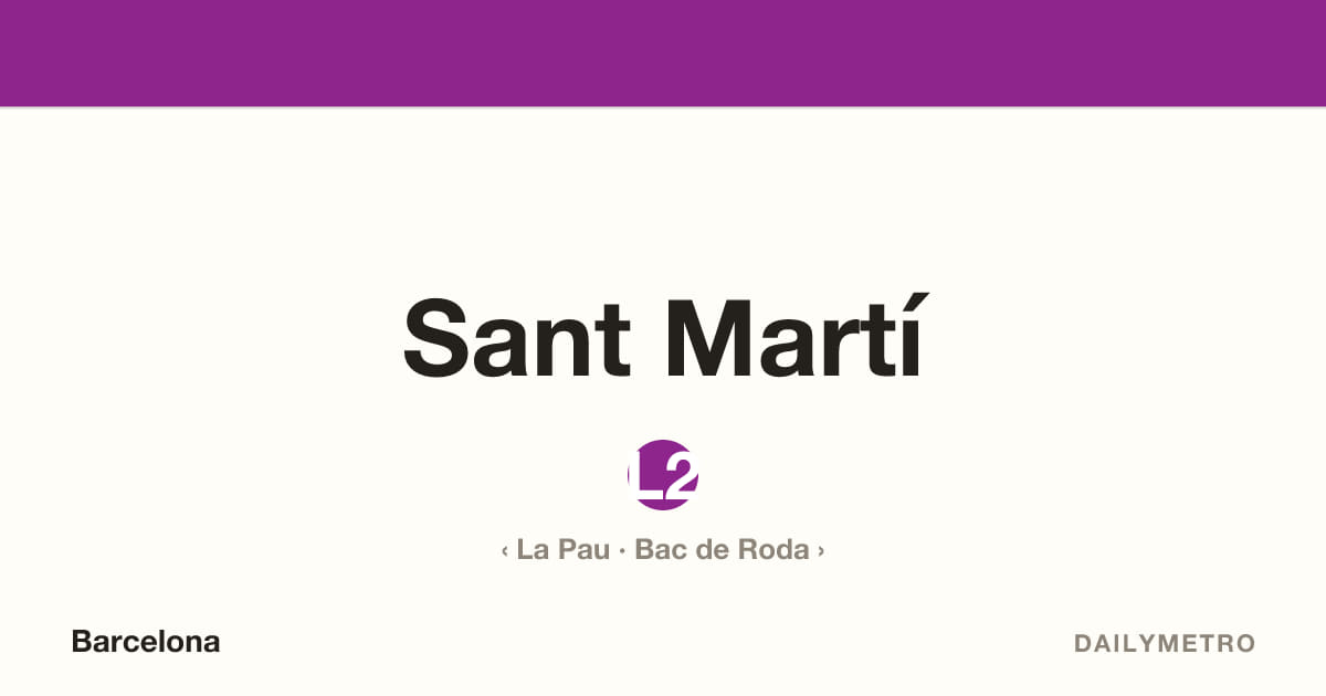 Sant Martí station · Lines L2