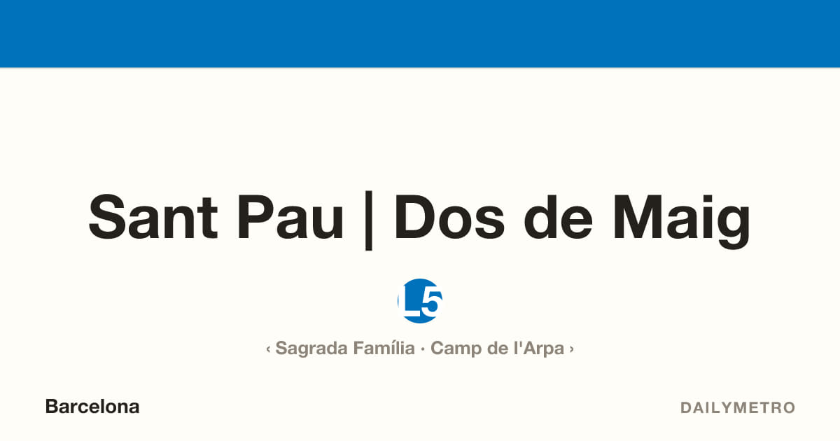 Sant Pau | Dos de Maig station · Lines L5