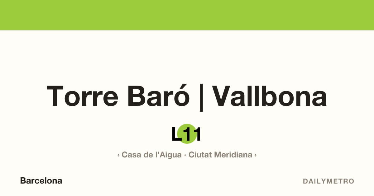 Estació Torre Baró | Vallbona · Línies L11