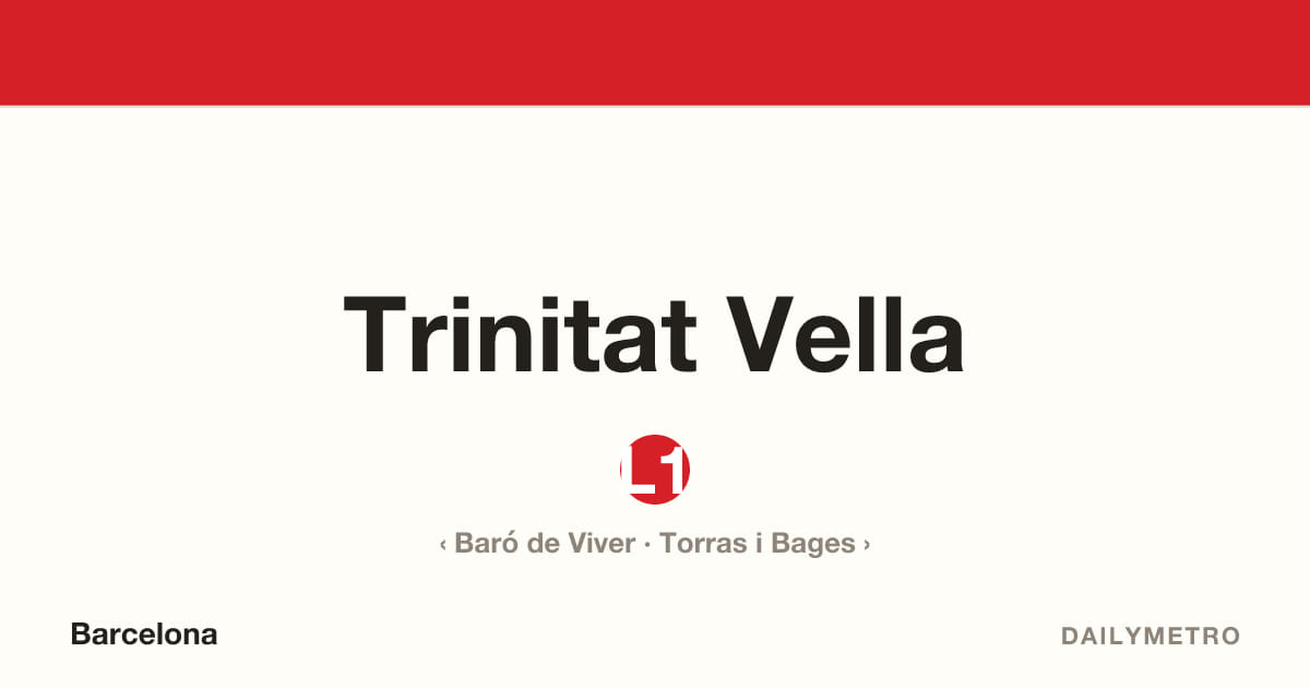 Estació Trinitat Vella · Línies L1