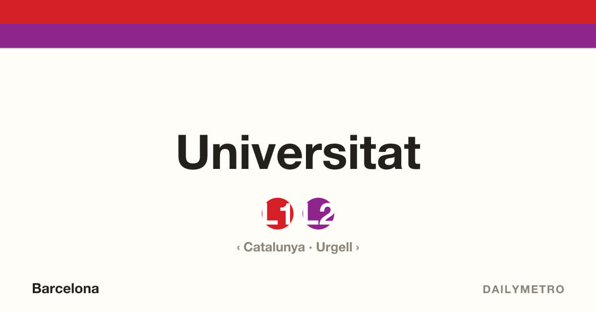 Estació Universitat · Línies L1, L2