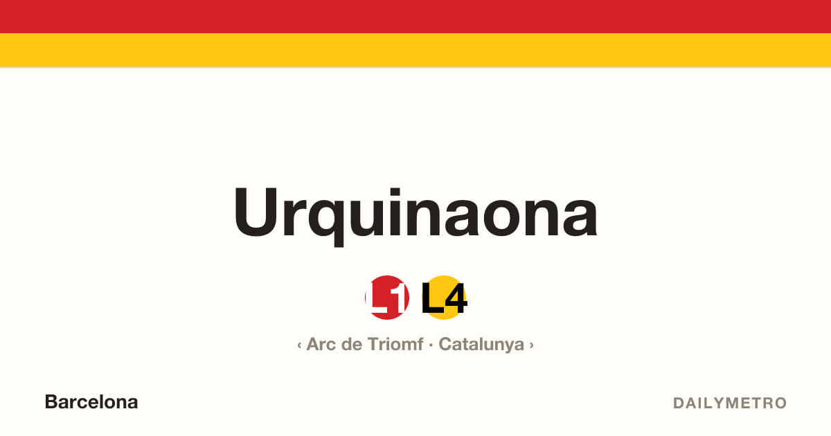 Estació Urquinaona · Línies L1, L4