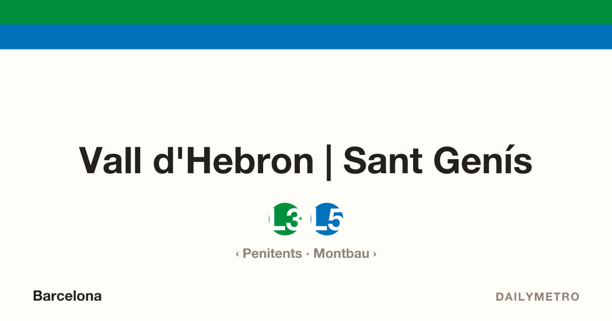 Vall d'Hebron | Sant Genís station · Lines L3, L5