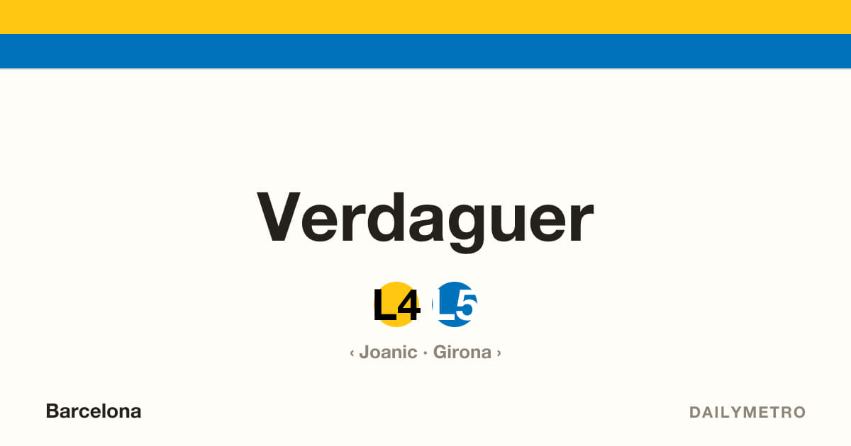 Verdaguer station · Lines L4, L5