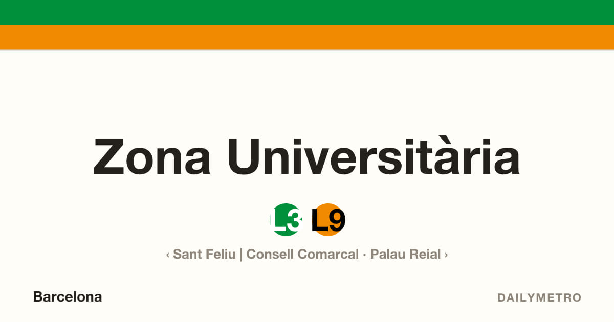 Estació Zona Universitària · Línies L3, L9