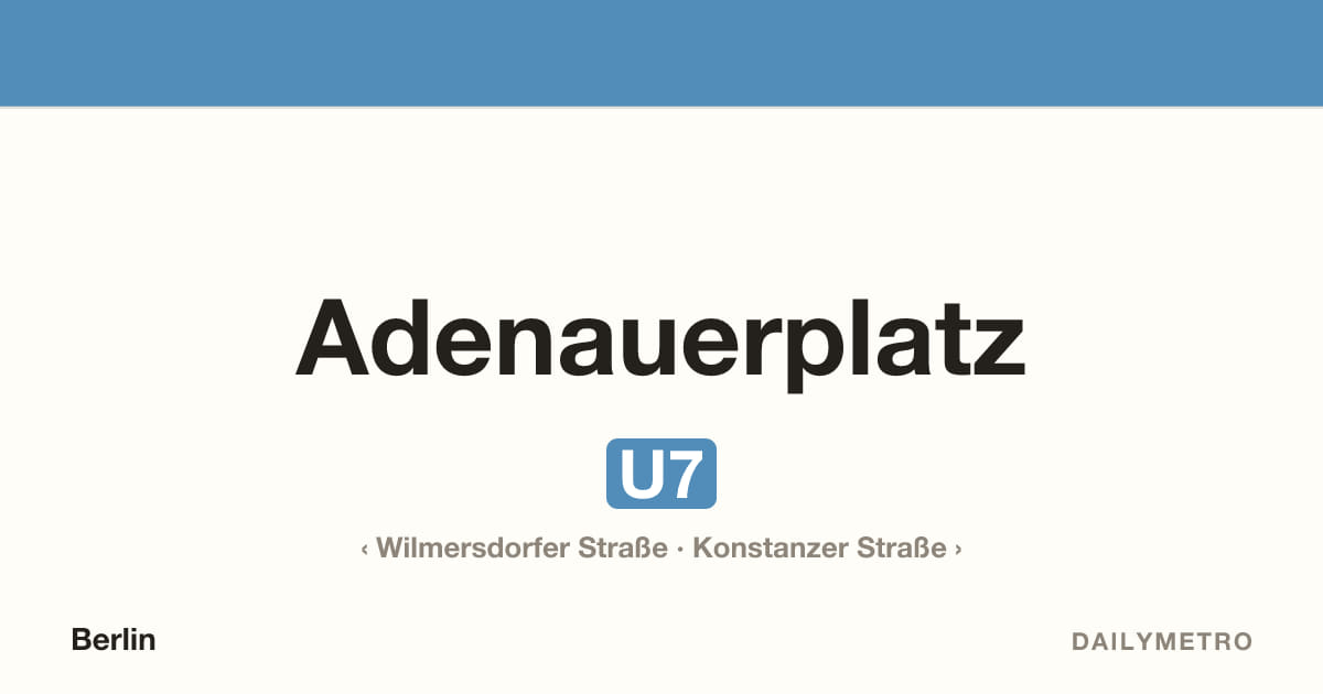 Station Adenauerplatz · Linien U7
