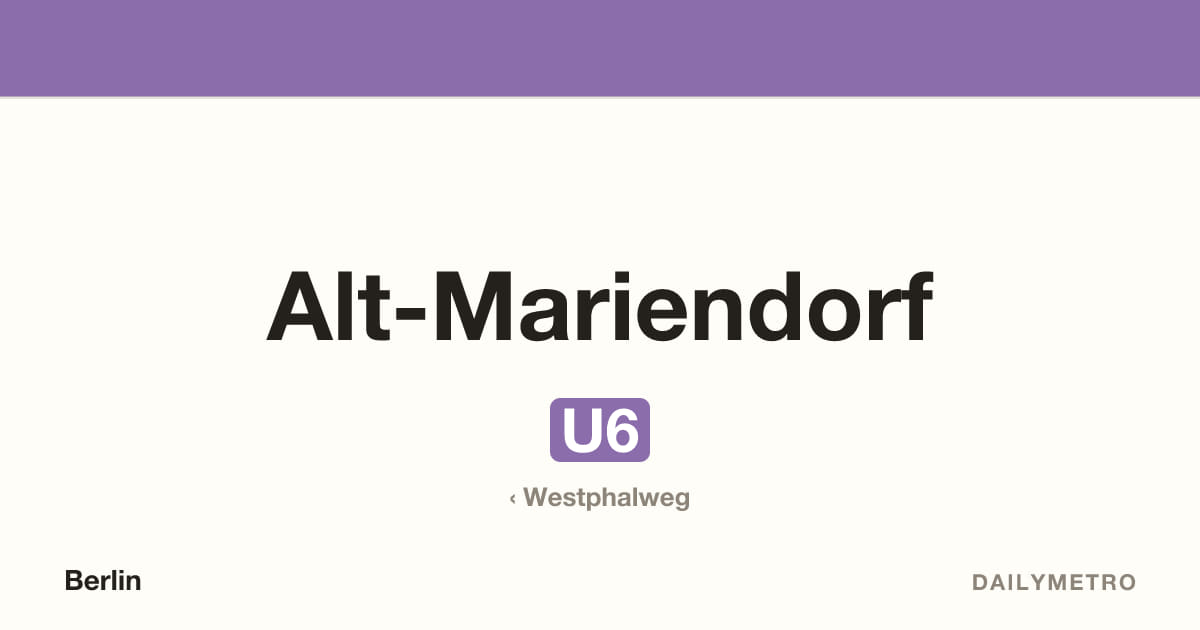Station Alt-Mariendorf · Linien U6