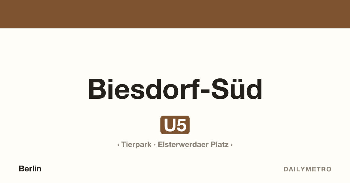 Biesdorf-Süd station · Lines U5
