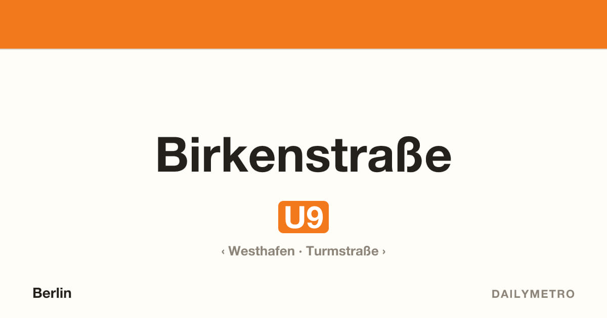 Station Birkenstraße · Linien U9
