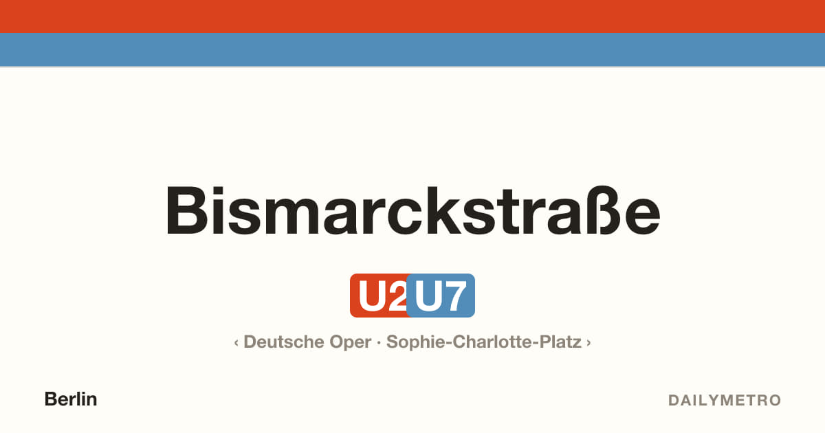 Station Bismarckstraße · Linien U2, U7