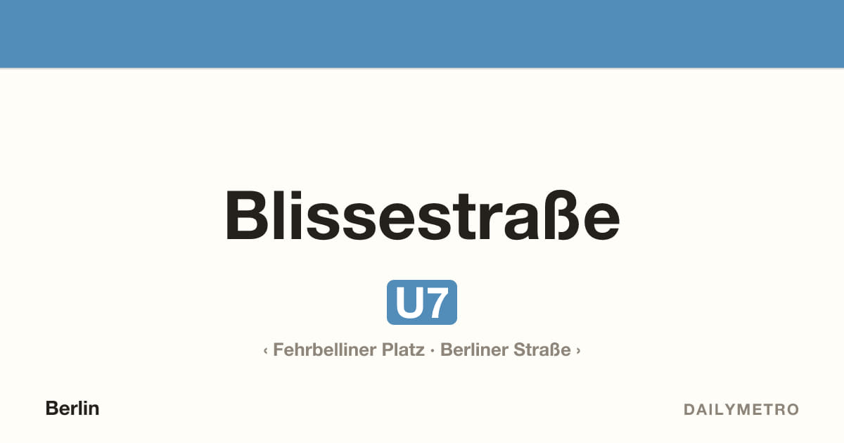 Blissestraße station · Lines U7