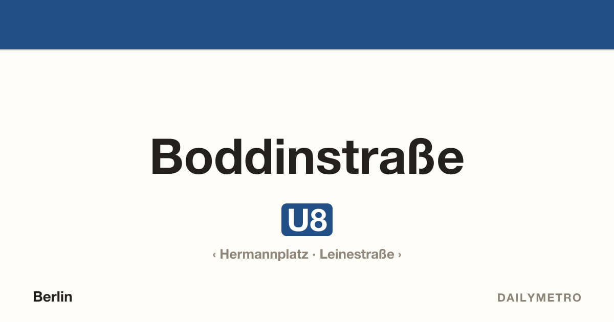 Boddinstraße station · Lines U8
