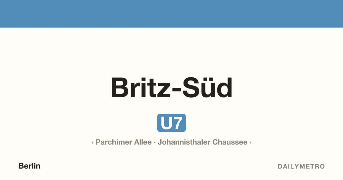 Britz-Süd station · Lines U7