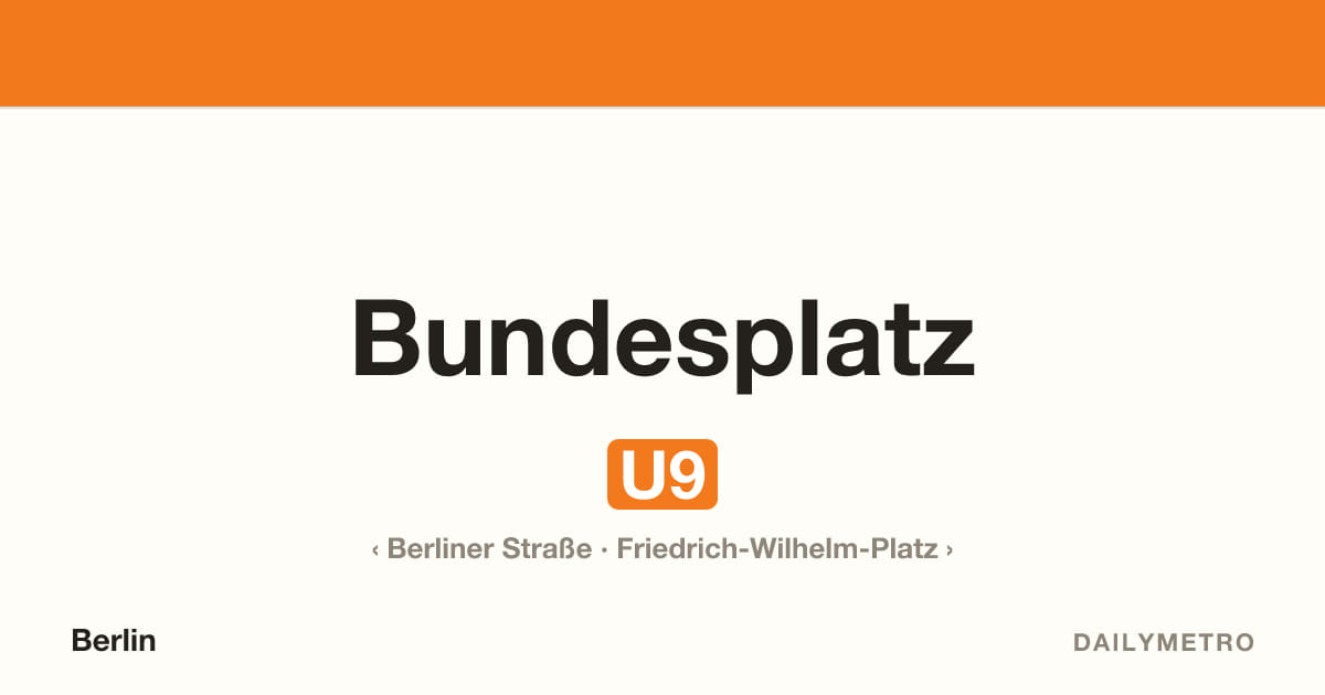 Station Bundesplatz · Linien U9
