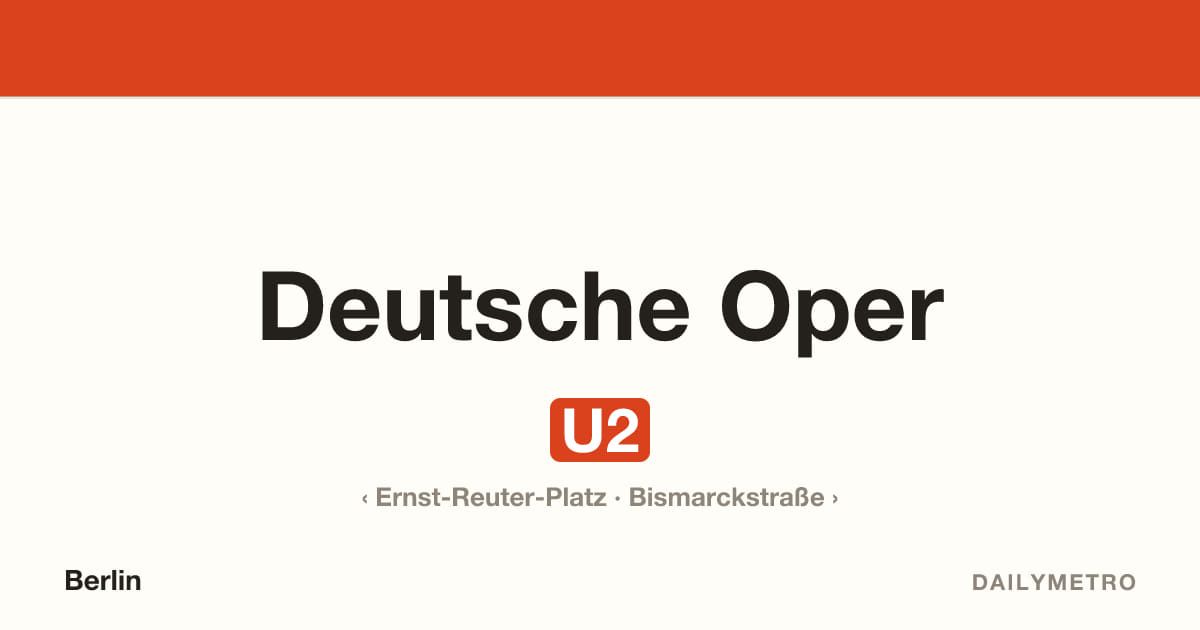 Deutsche Oper station · Lines U2